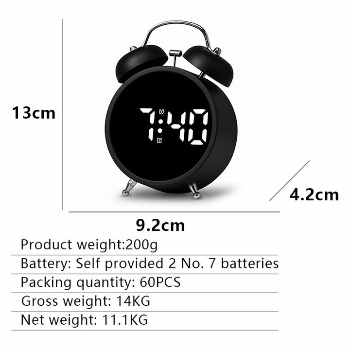 Digital Alarm Clock in Modern Design with Large LED Display Kalsten