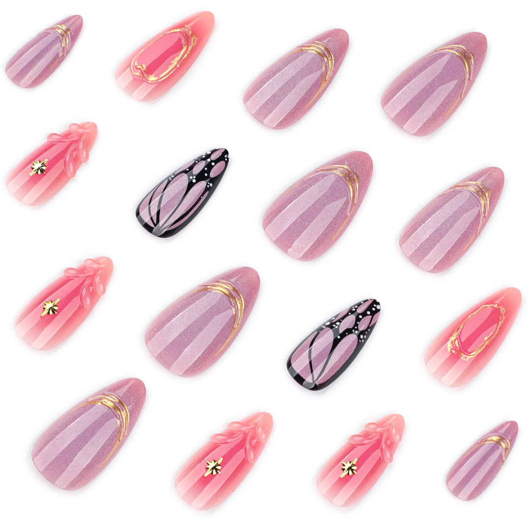 Artful nail art with geometric and floral motifs Kalsten