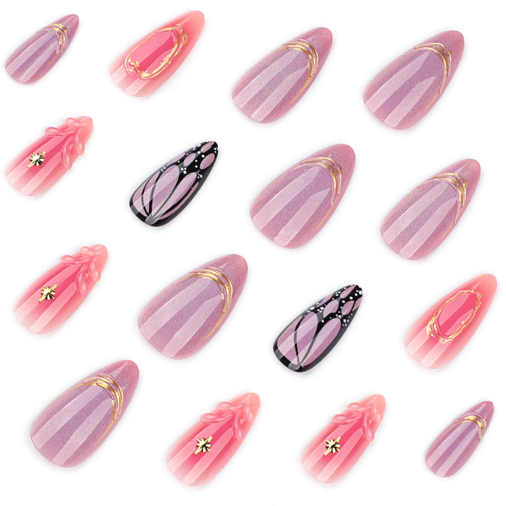 Artful nail art with geometric and floral motifs Kalsten