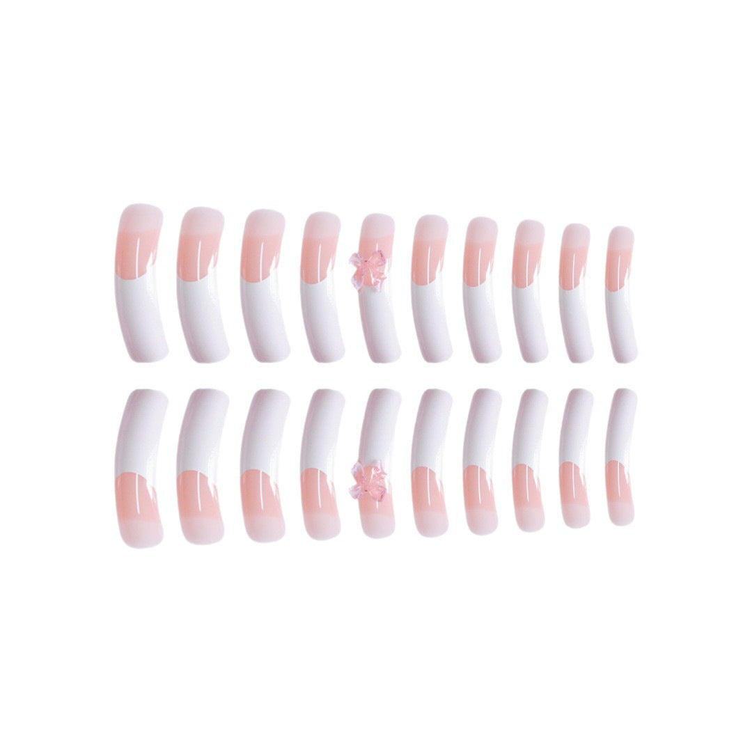 Elegant French Tip Acrylic Nail Enhancements Kalsten