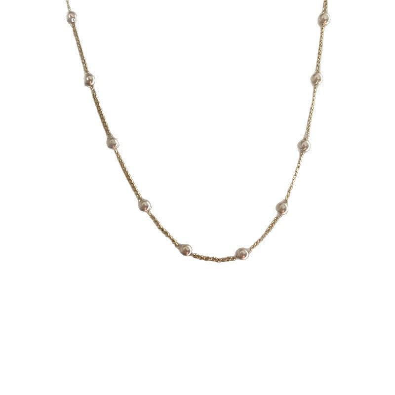 Delicate Pearl Accented Chain Necklace Kalsten