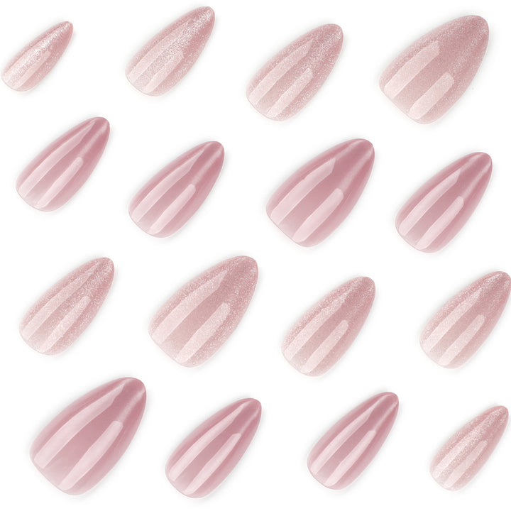 Glamorous artificial nails with glitter and pearlescent effect Kalsten