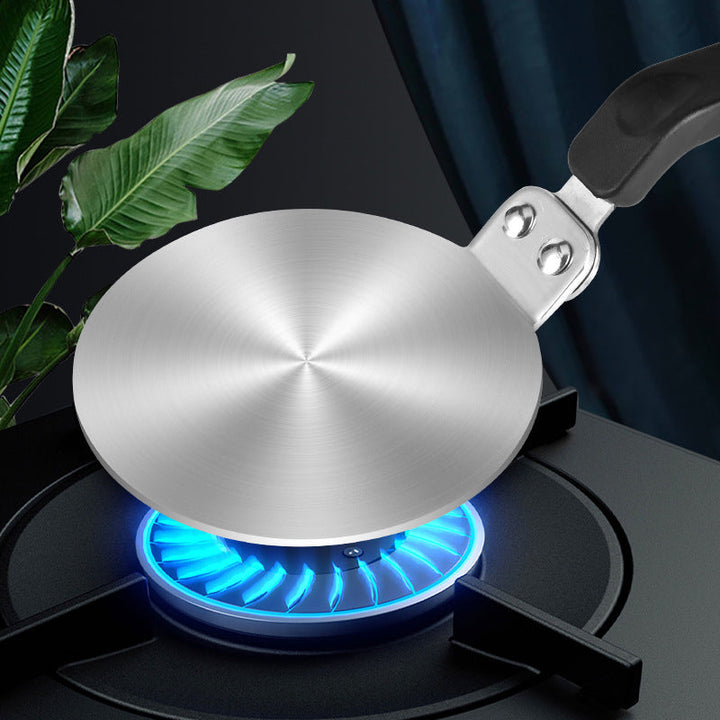 Stainless steel flat griddle pan with heat-diffuser handle Kalsten