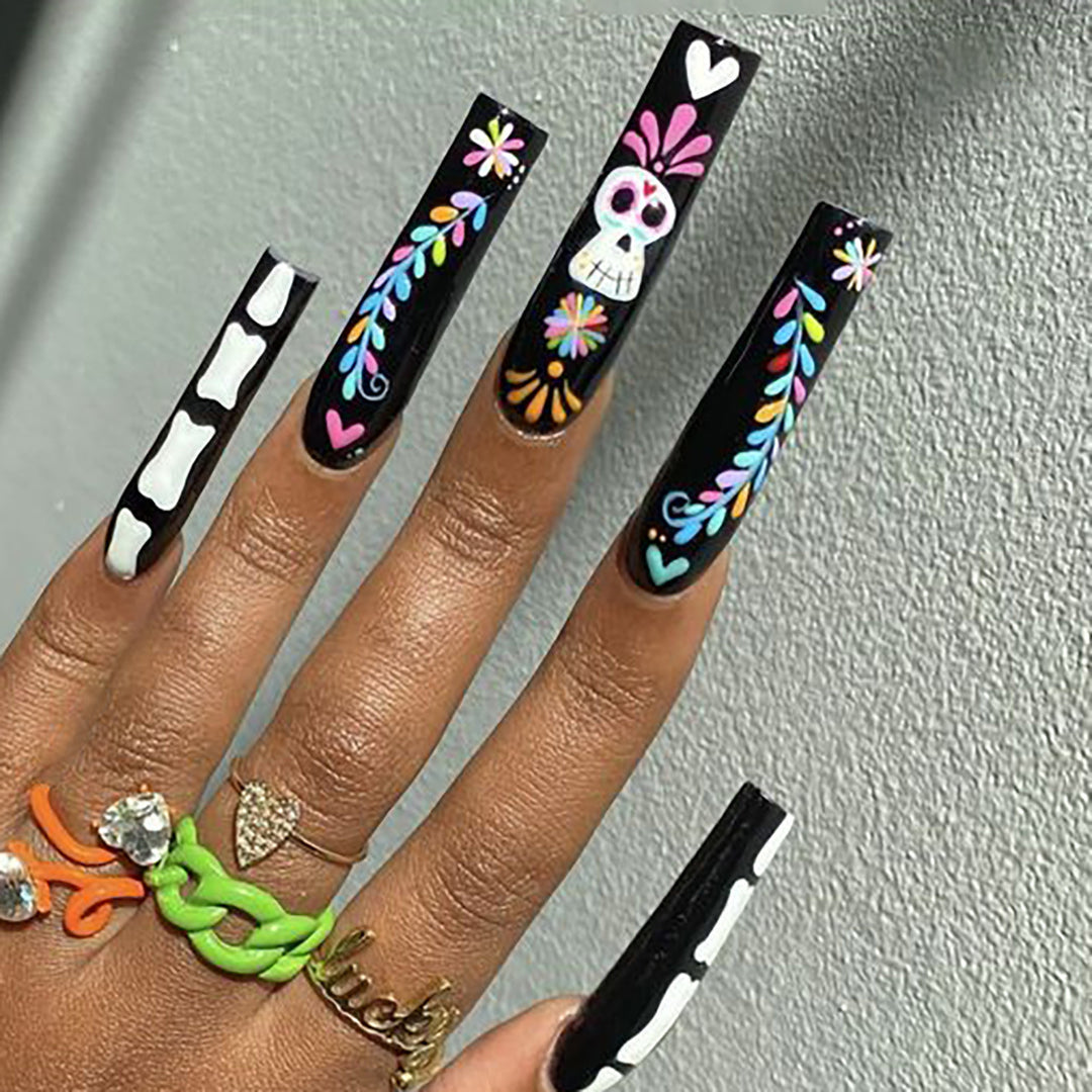 Artistic Skull-Design Press-On Nails Kalsten