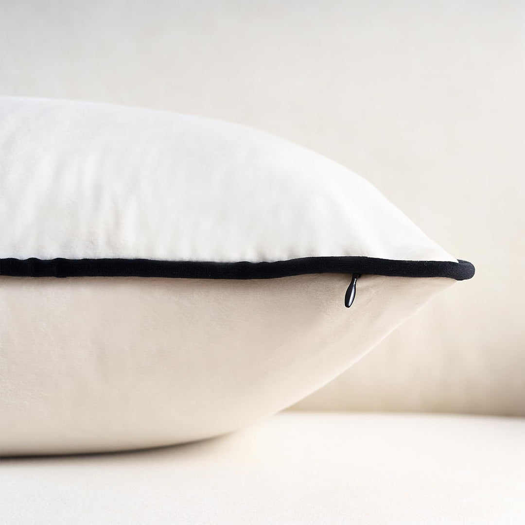 Luxury Velvet Throw Cushion with Contrast Piping
