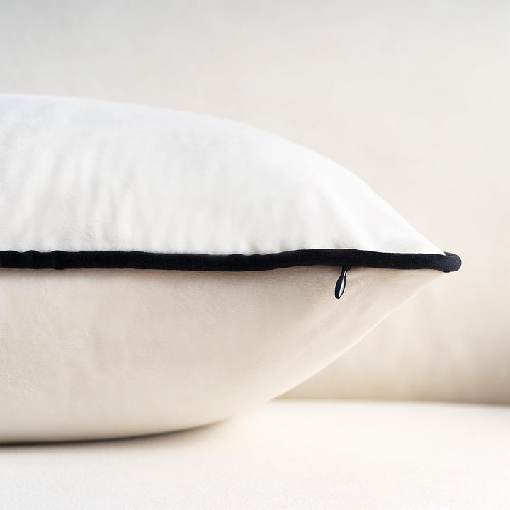 Luxury Velvet Throw Cushion with Contrast Piping