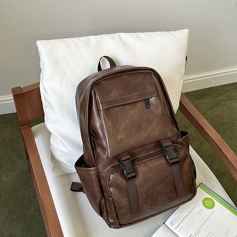 Vintage-Style Leather Backpack Kalsten