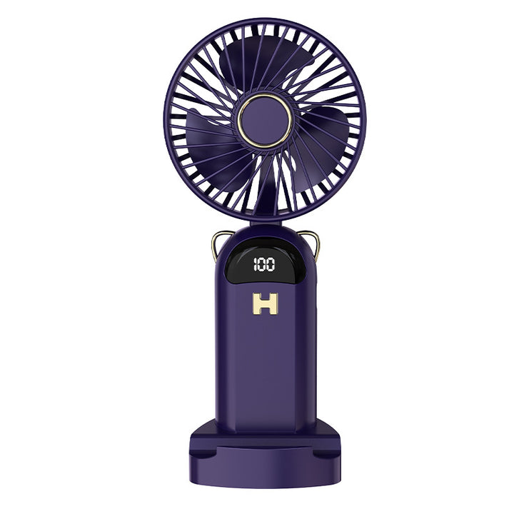 Ladies portable hand fan with LED display and adjustable speed Kalsten