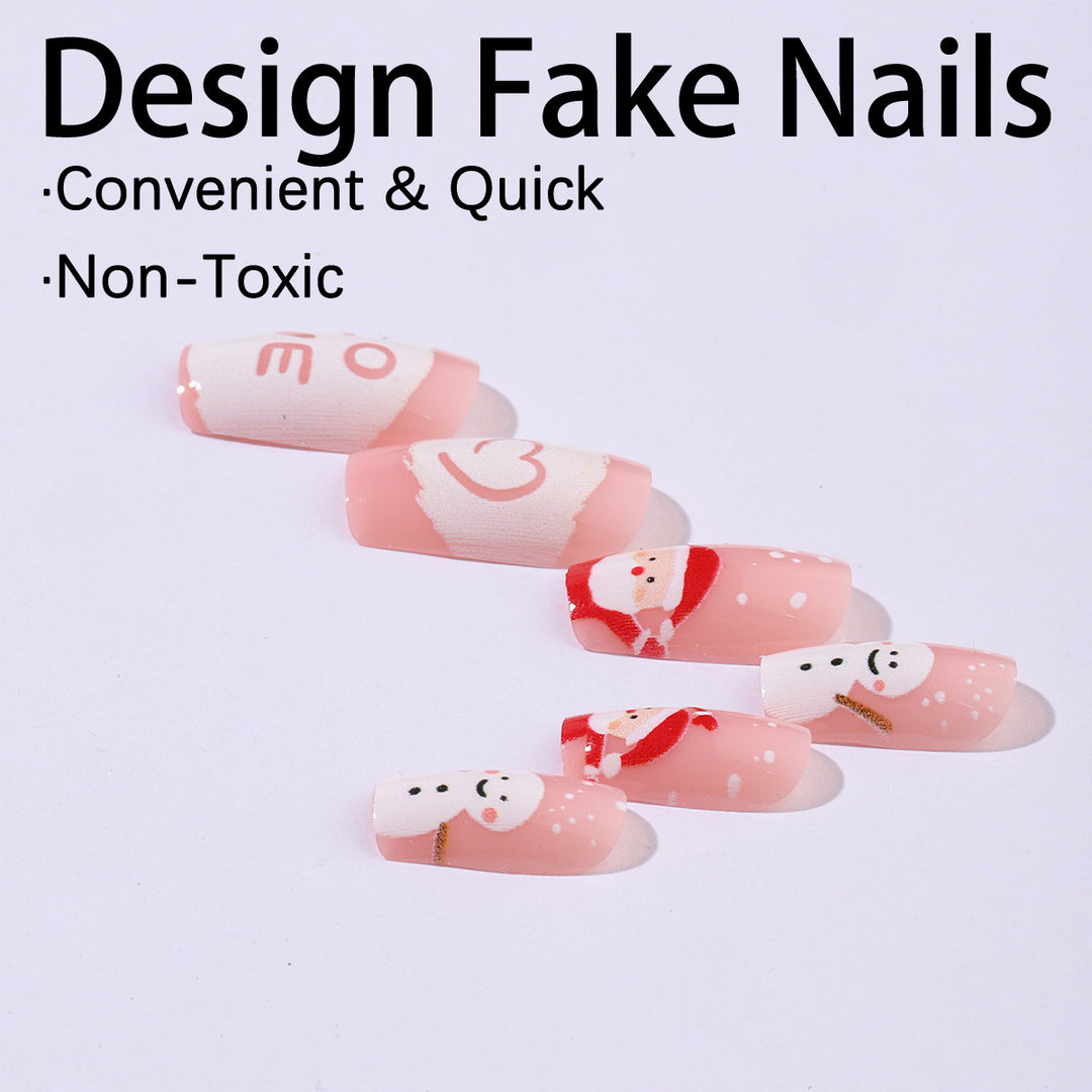 Festive artificial nail set with Christmas design Kalsten