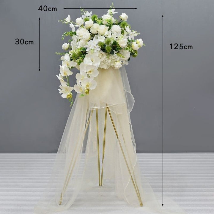 Elegant Floral Design Stand with Tulle