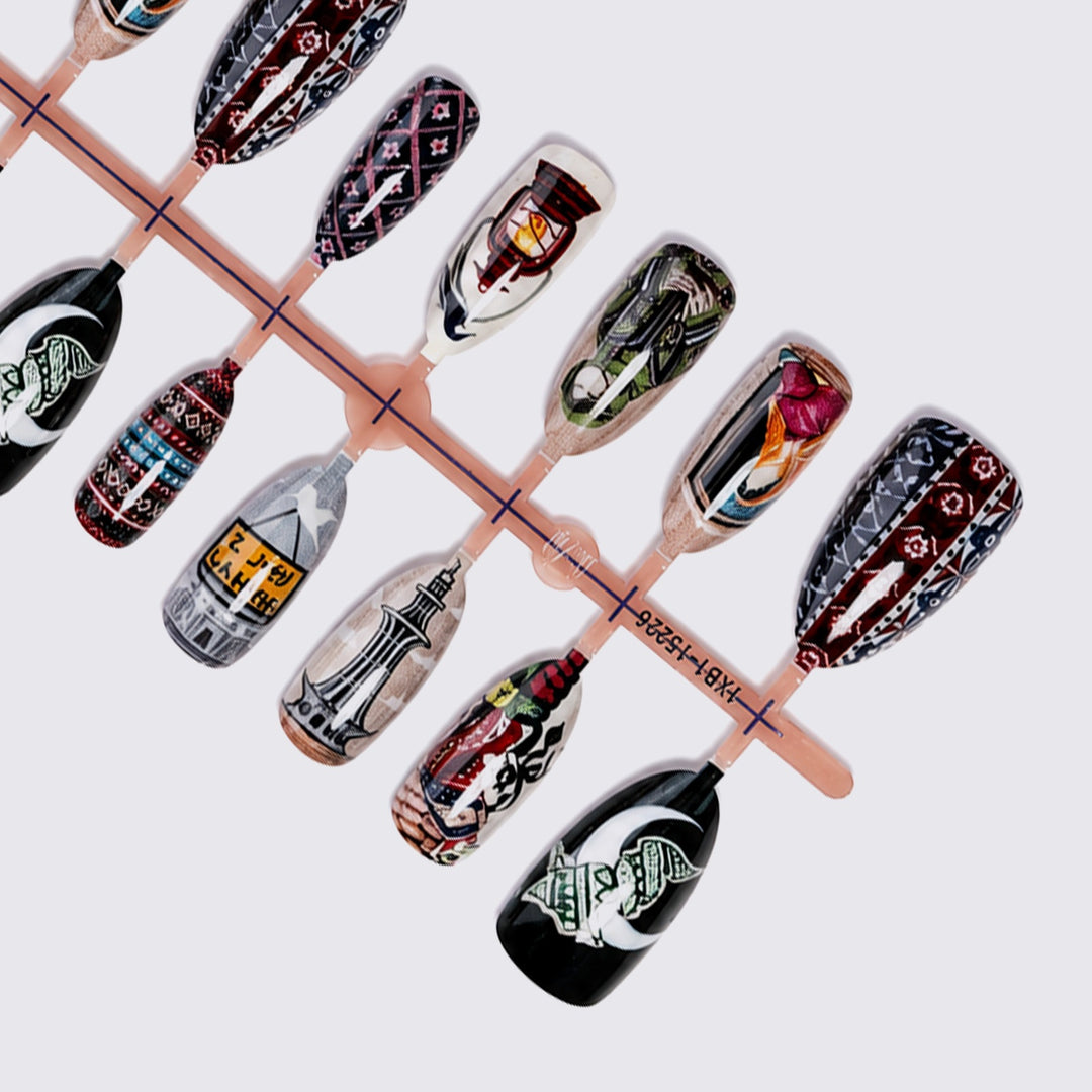 Artificial Nail Collection with Cultural Designs Kalsten