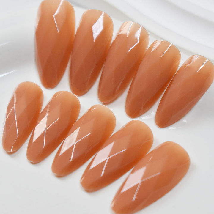 Premium Glossy Diamond-Shaped Press-On Nails Kalsten
