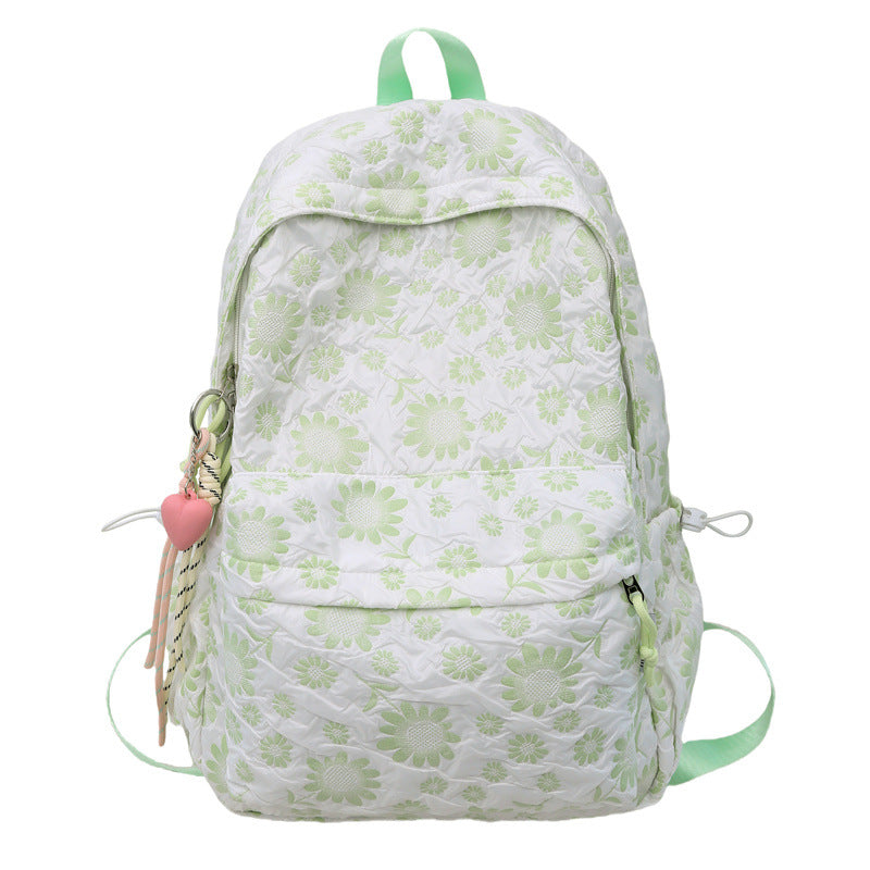 Floral Print Quilted Backpack