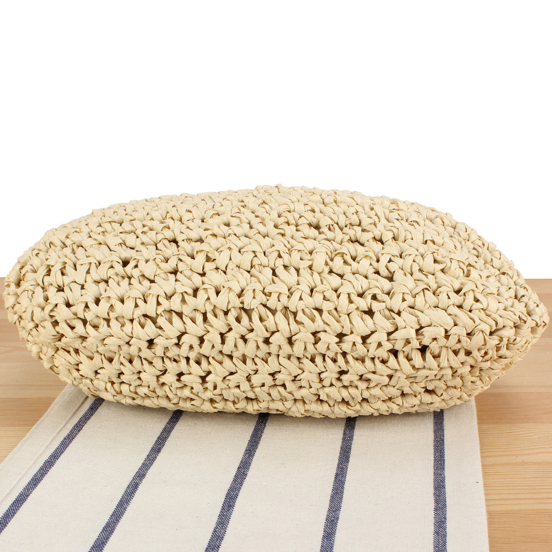 Shoulder bag made of hand-knotted natural material with elegant chain strap Kalsten