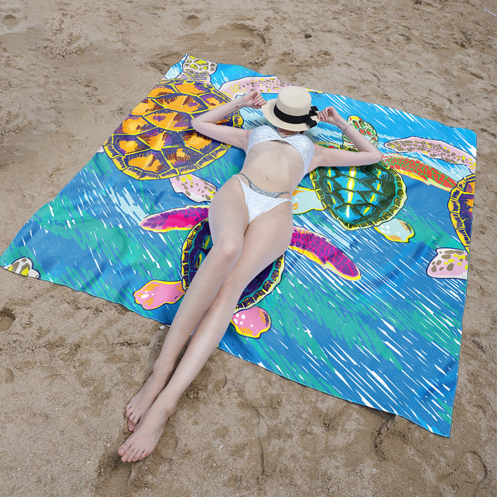 Beach blanket with sweet turtle motif Kalsten