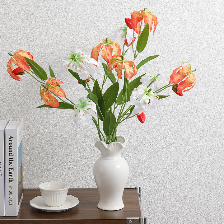 Artificial orchid bouquet with vibrant blooms and fine details
