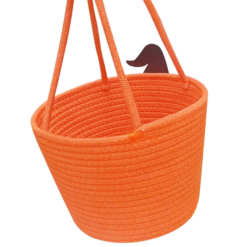 Women Halloween Basket with Wizard Hat Motif Kalsten