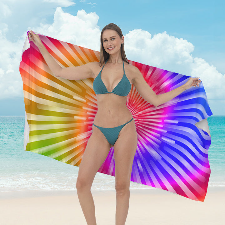 Beach towel with vibrant tropical plant motif Kalsten