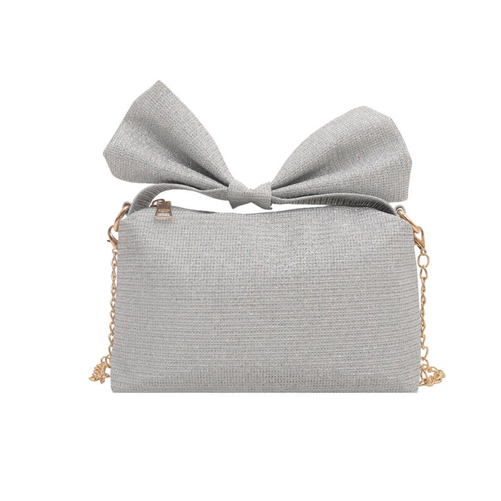 Bow-Accented Sparkling Handbag