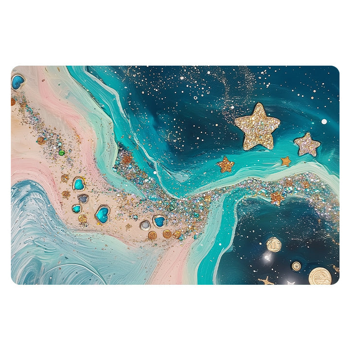 Artistic Resin-Glazed Bath Mat