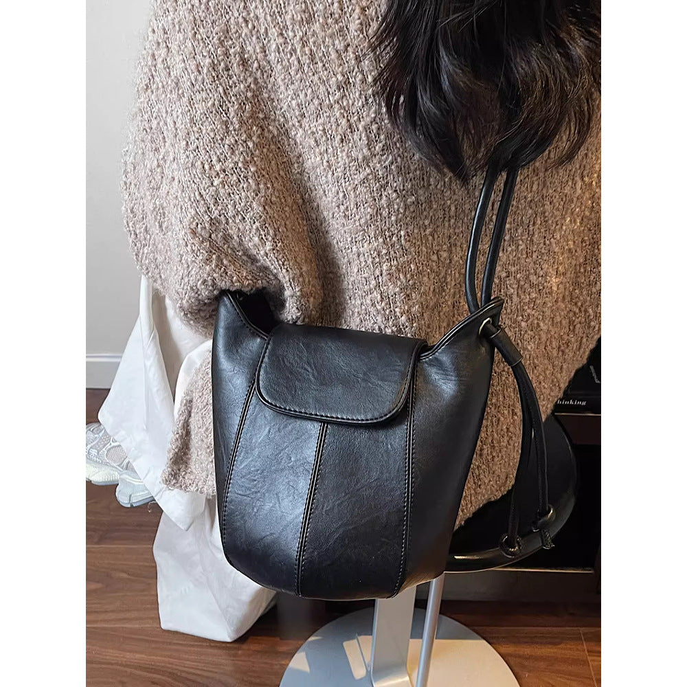 Casual Leather Bucket Bag Kalsten