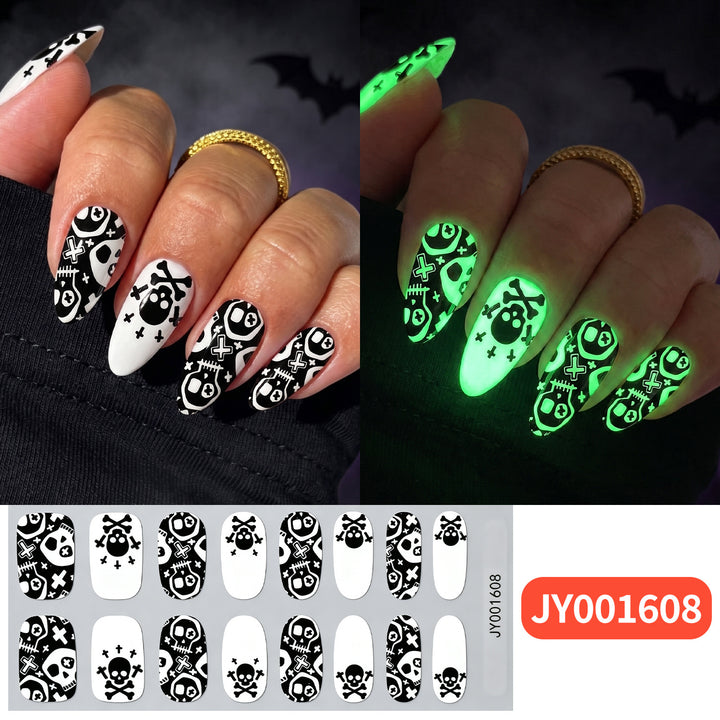 Halloween-Themed Glow-in-the-Dark Nail Wraps