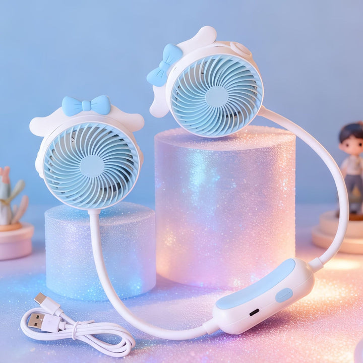 Women's Portable Mini Neck Fan with Dual Blower Kalsten