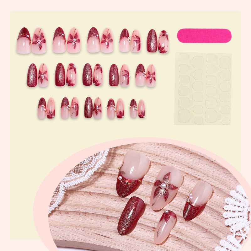 Nail art set with floral accents and glitter details Kalsten