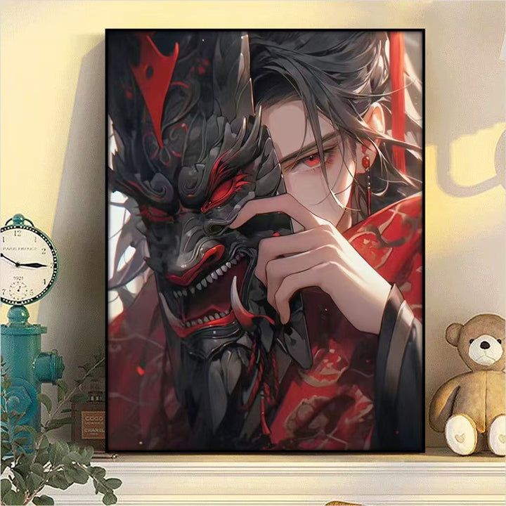 Dramatic Fantasy Mask Illustration Canvas Art Kalsten