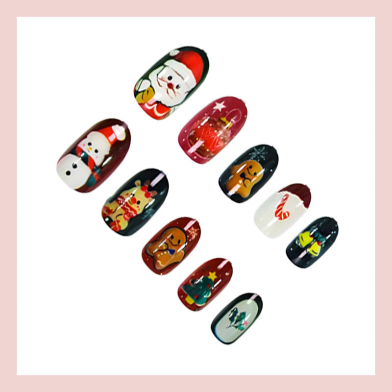 Artificial nail set with festive Christmas motifs Kalsten 1787561395