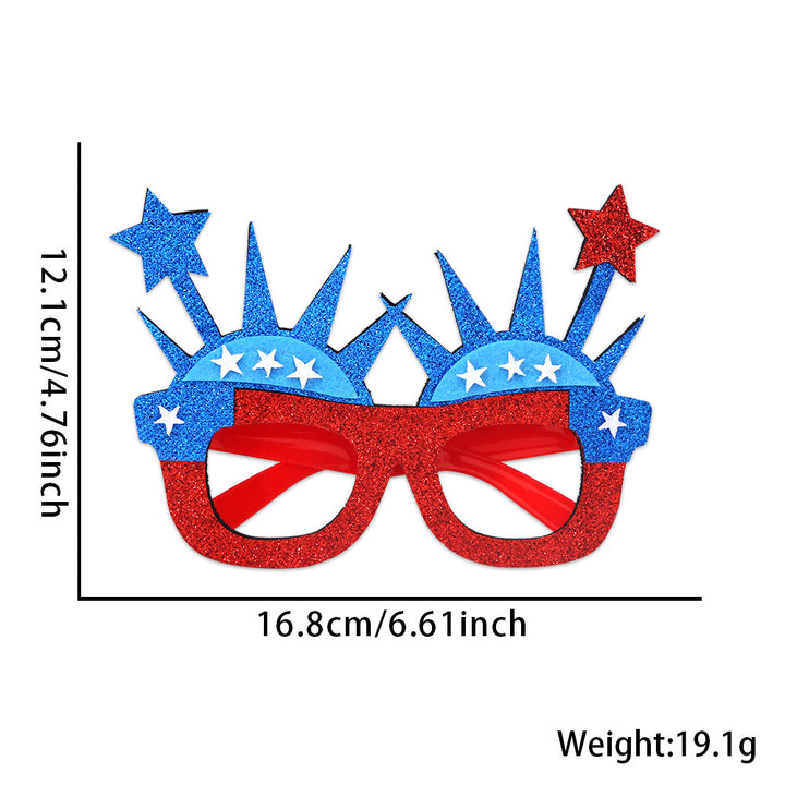 Unisex glitter glasses with USA lettering and round frame party glasses Kalsten