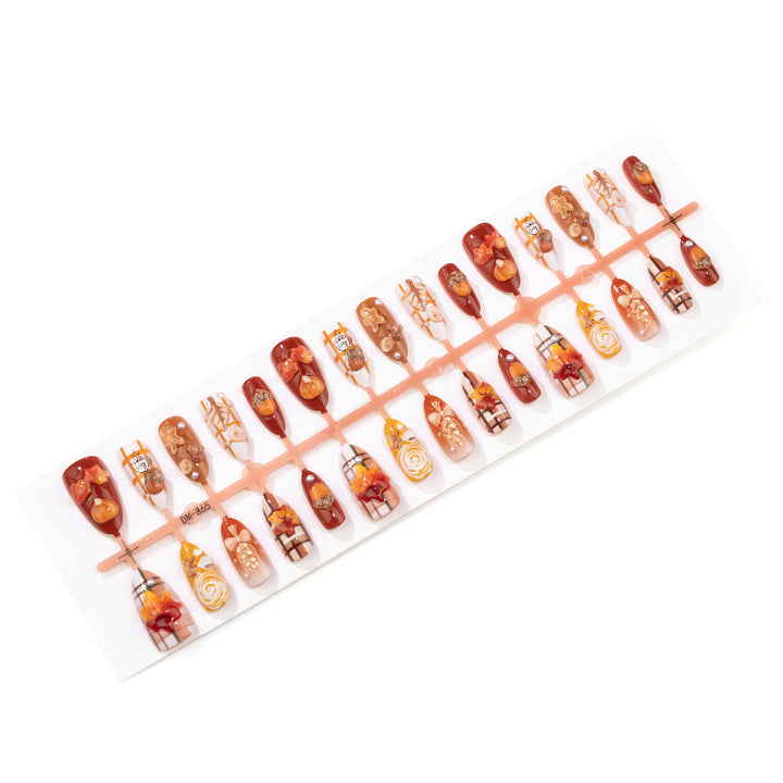 Autumn-Inspired Decorative Press-On Nail Art Set Kalsten