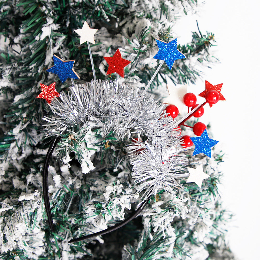 Unisex nan more patriotic festival headband with star and flag pom poms Kalsten