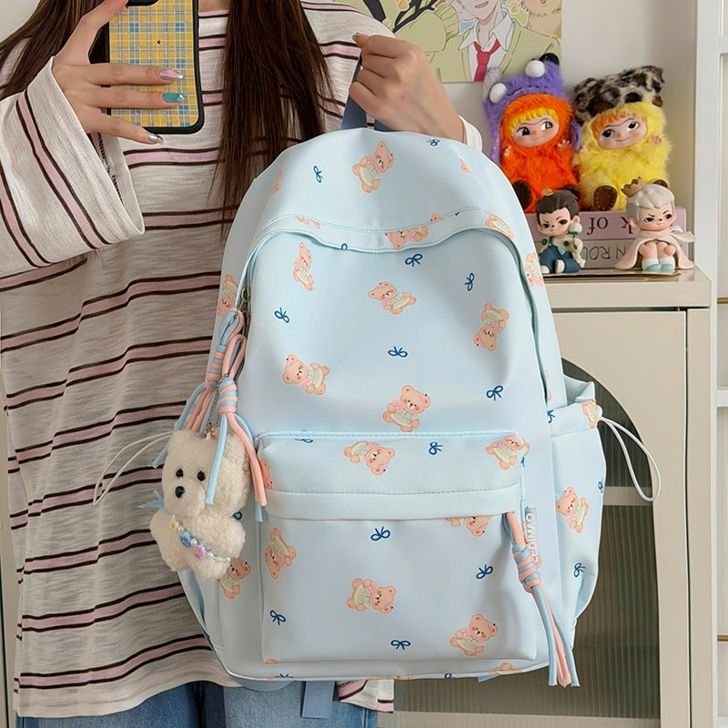 Cute Bear-Print School Backpack Kalsten
