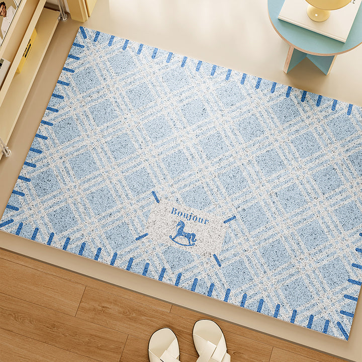 Elegant Plaid Decorative Floor Mat