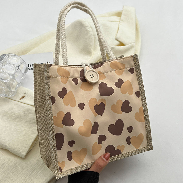 Heart-Patterned Casual Tote Bag