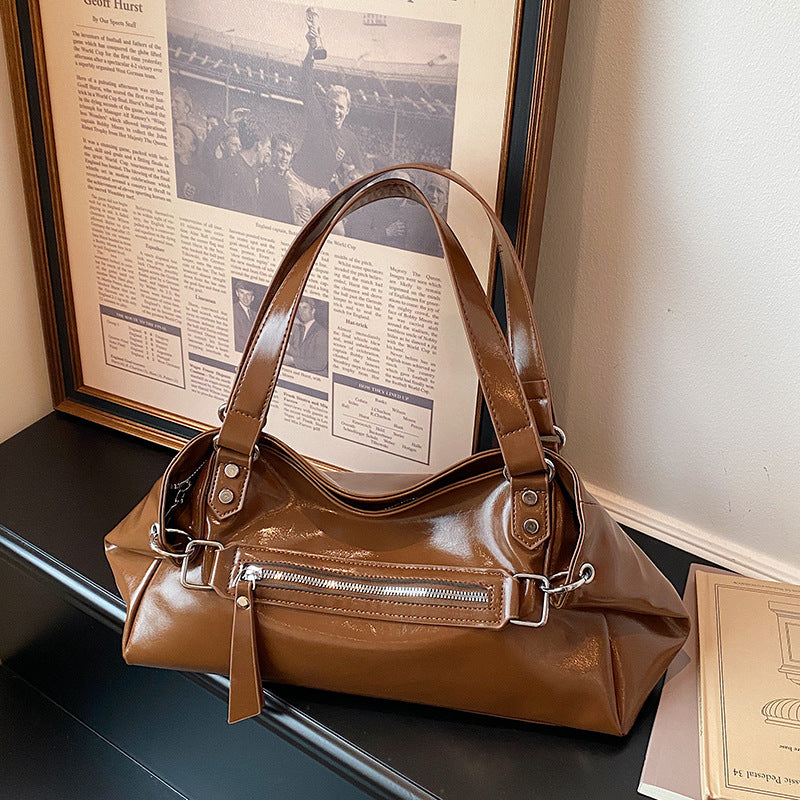 Sleek Leather Satchel Bag