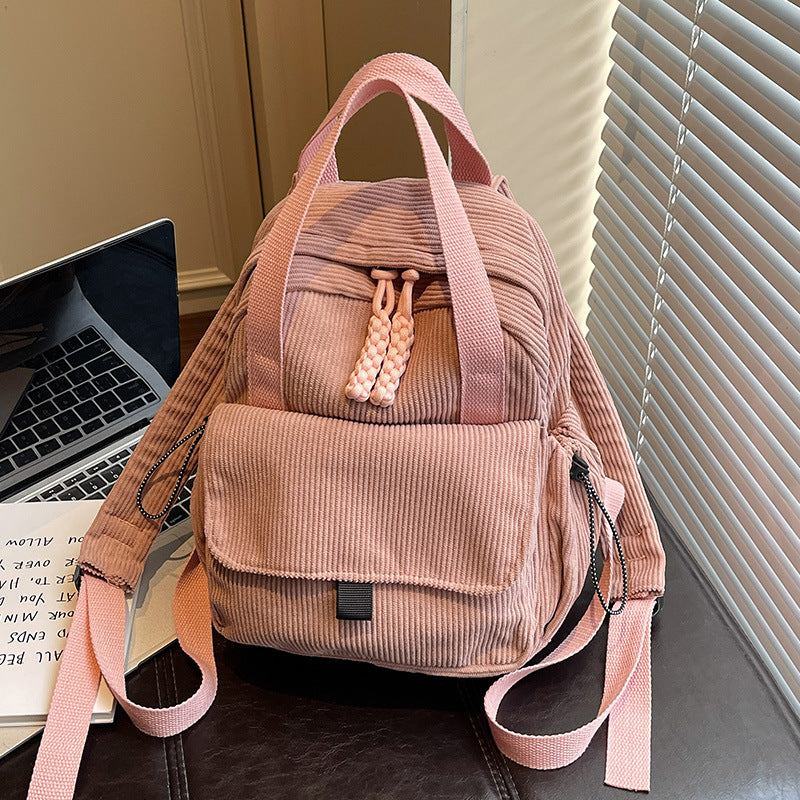 Cord-Backpack with Multiple Compartments and Reinforced Bottom Kalsten