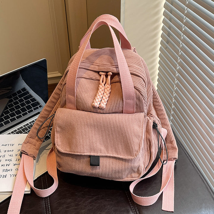 Cord-Backpack with Multiple Compartments and Reinforced Bottom Kalsten