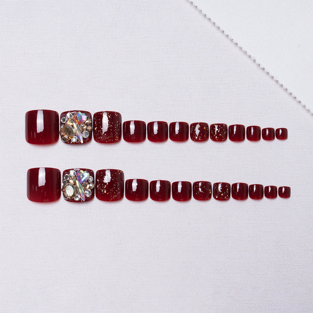 Elegant Rhinestone Embellished Pedicure Kit