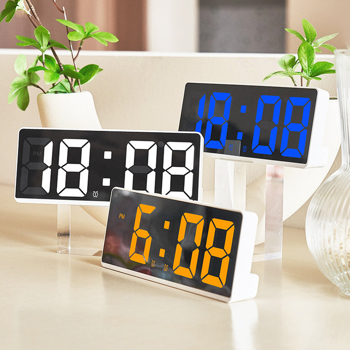 Digital LED alarm clock with large, light blue display and snooze function Kalsten
