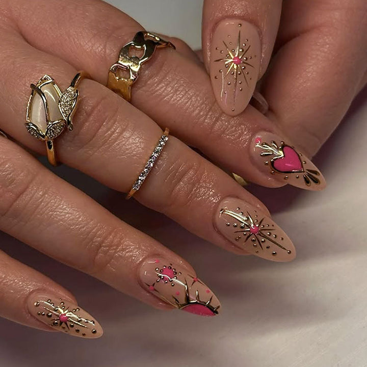 Artistic Heart Design Press-On Nails