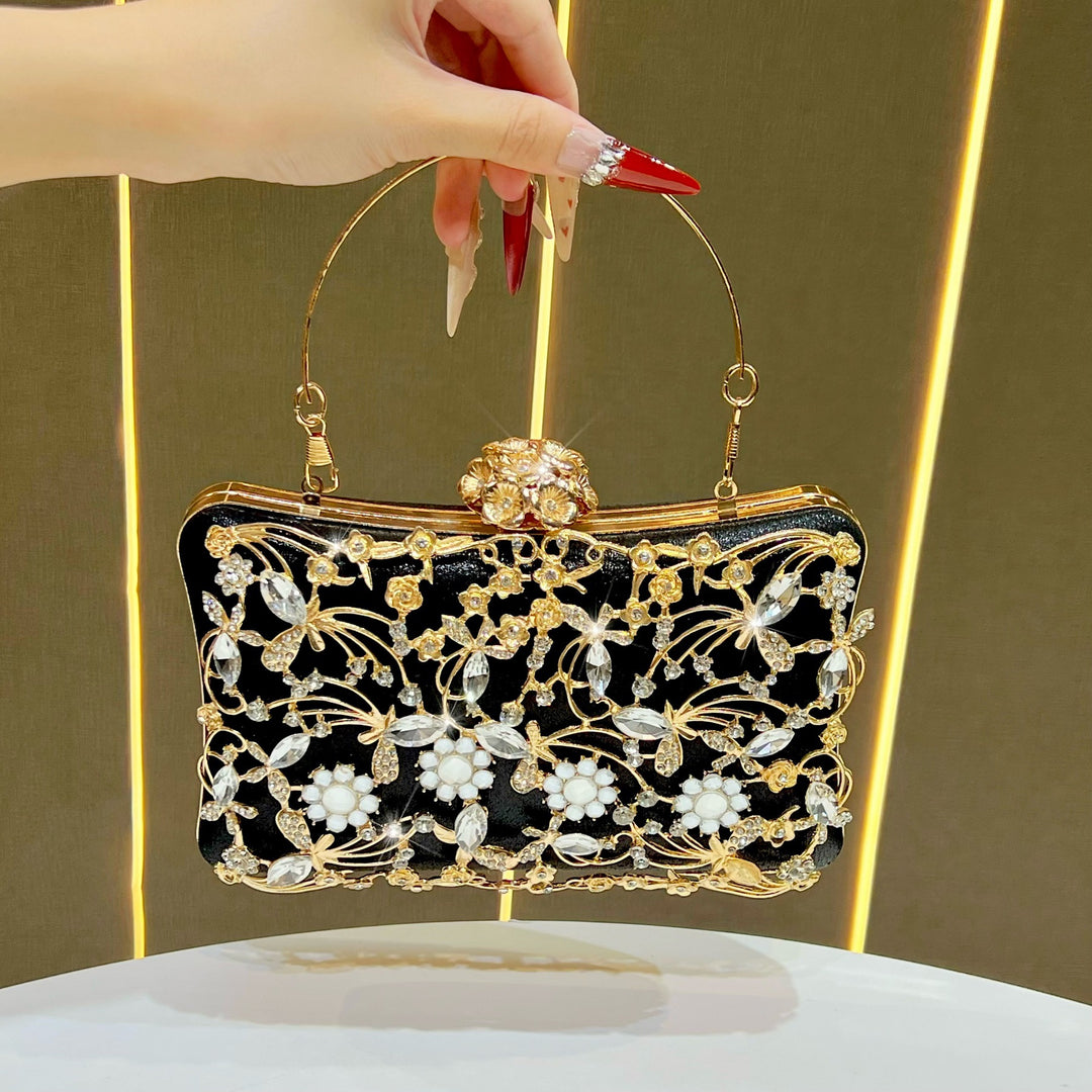 Luxurious Floral Embellished Evening Clutch
