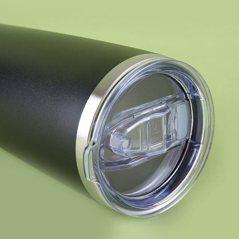 Stainless Steel Tall Slim Thermal Travel Tumbler With Spill-Resistant Clear Slider Lid