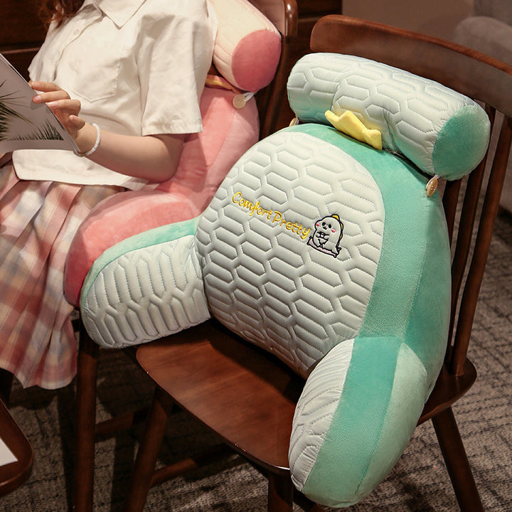 Ergonomic reading pillow with armrests, neck roll and non-slip cover