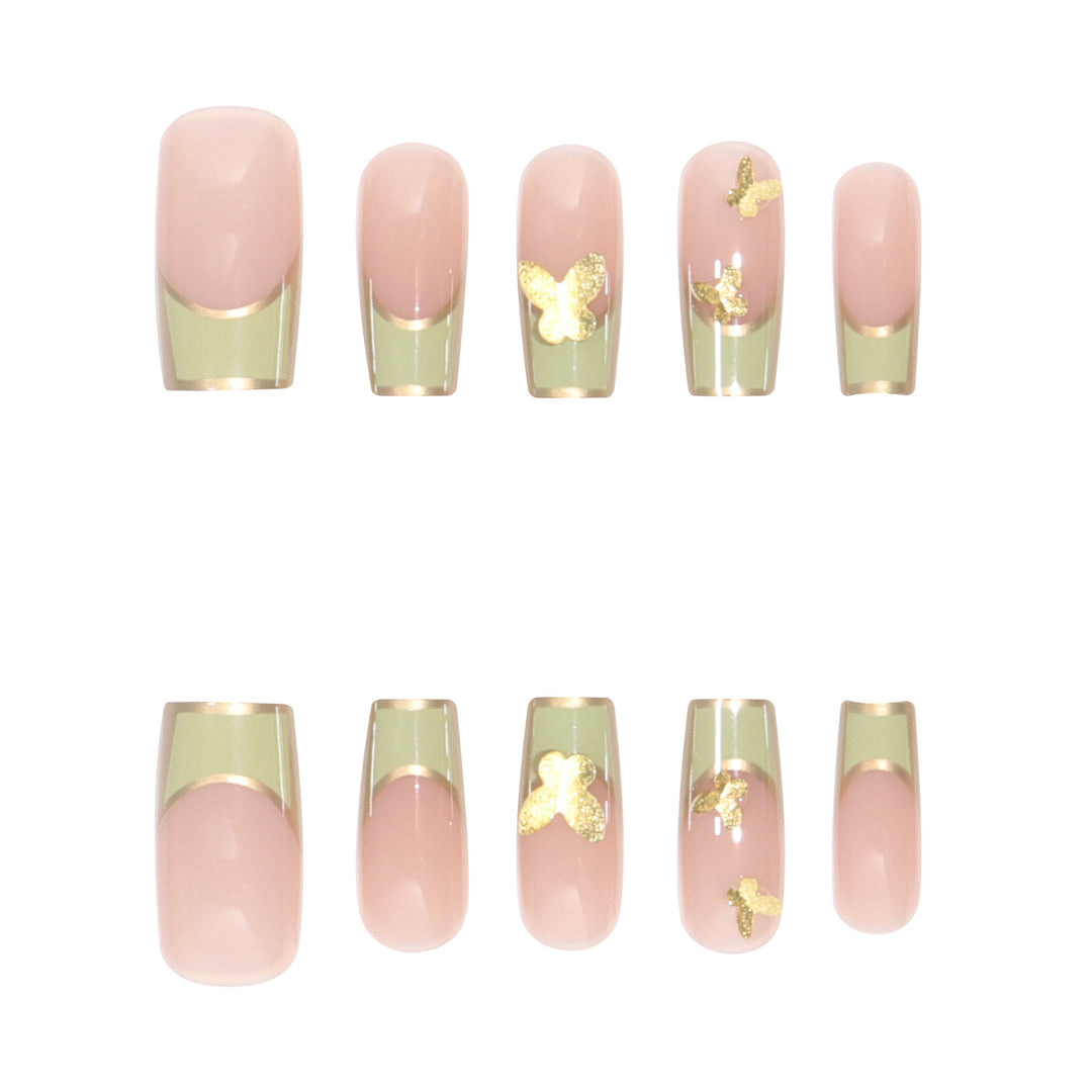 Elegant Butterfly-Detail Press-On Nails Kalsten