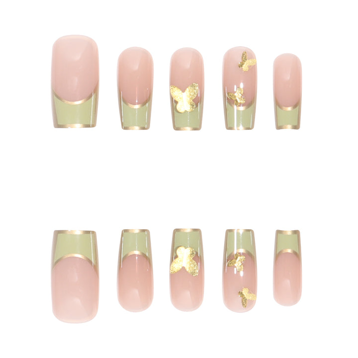 Elegant Butterfly-Detail Press-On Nails Kalsten