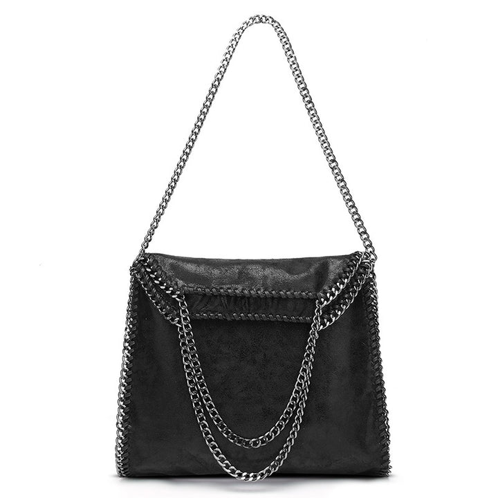 Elegant Chain-Trimmed Shoulder Handbag