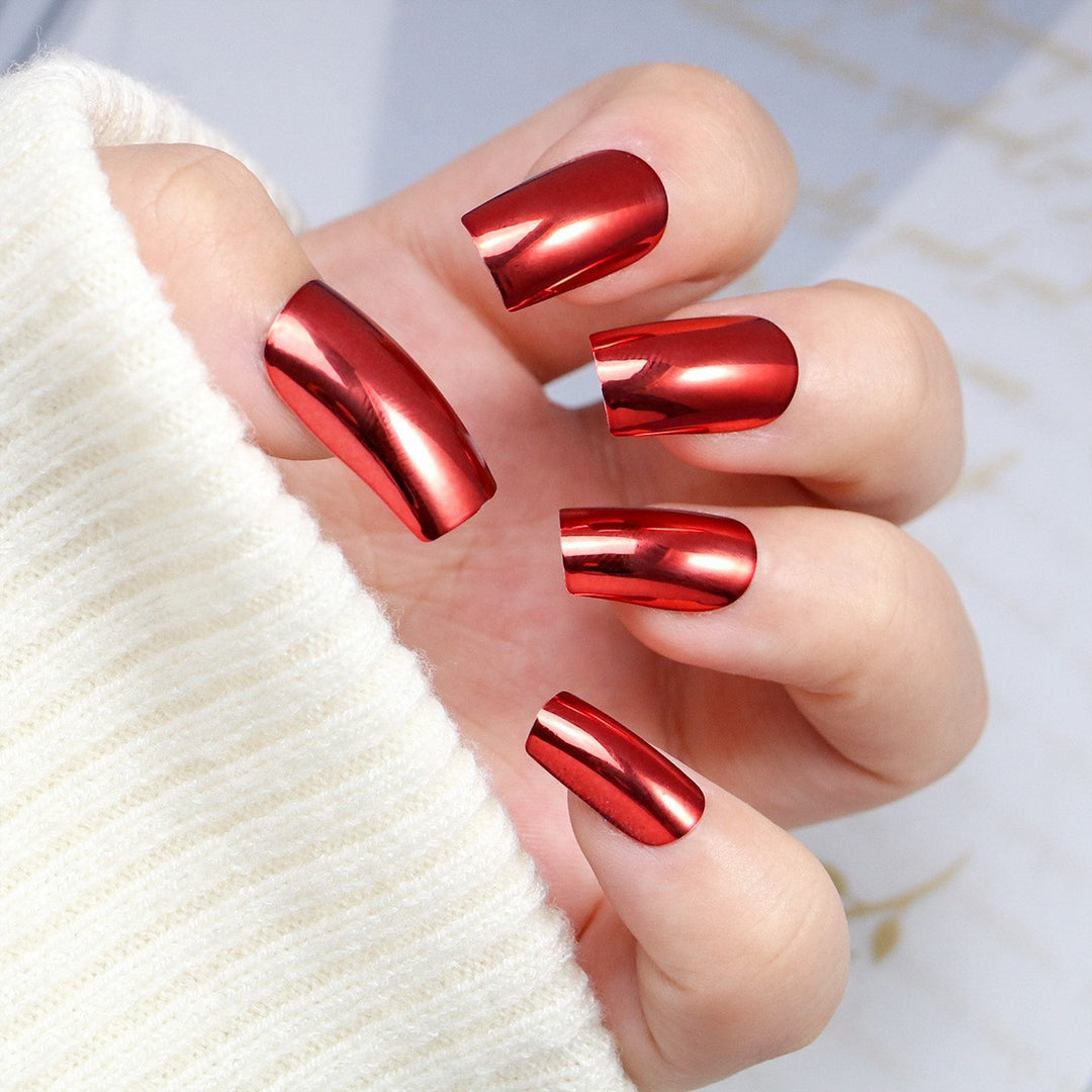 Chrome Finish Press-On Nails Kalsten