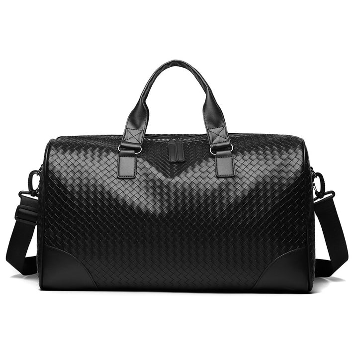 Luxury Woven Leather Weekend Duffle Bag Kalsten